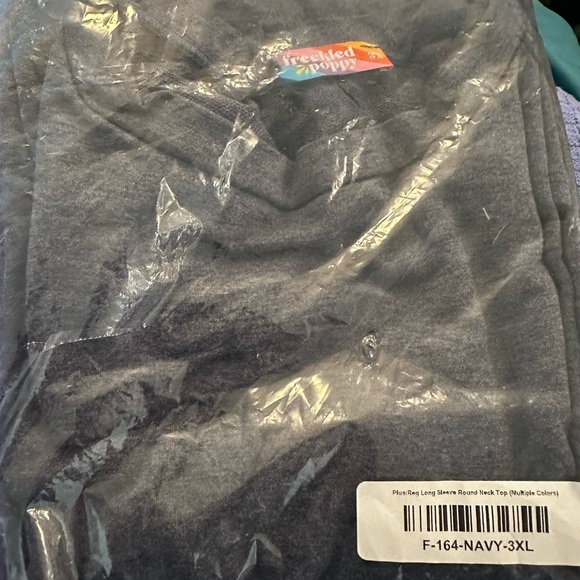 Blue Long Sleeve Relaxed Top - Picture 3 of 5